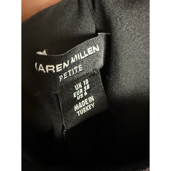 Karen Millen Midnight Floral Satin Angel Sleeve Maxi Dress Size 6 Petite - Picture 16 of 16